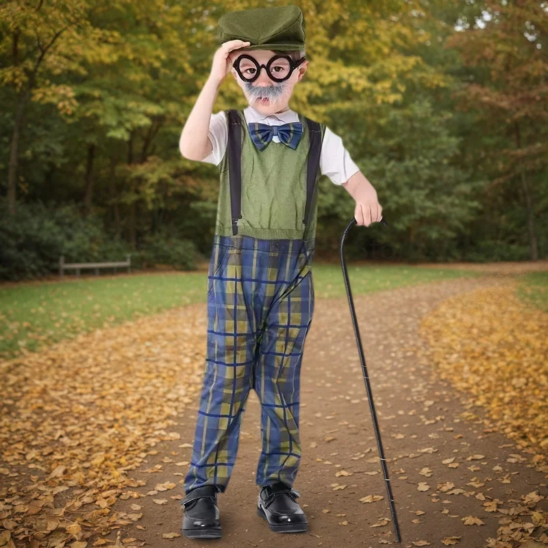 Children Boys Grandpa Plaid Pants Hat Glasses Short Jumpsuit Set Halloween Cosplay Costumes Role Play Outfit
Children Boys Grandpa Plaid Pants Hat Glasses Short Jumpsuit Set Halloween Cosplay Costumes Role Play Outfit
