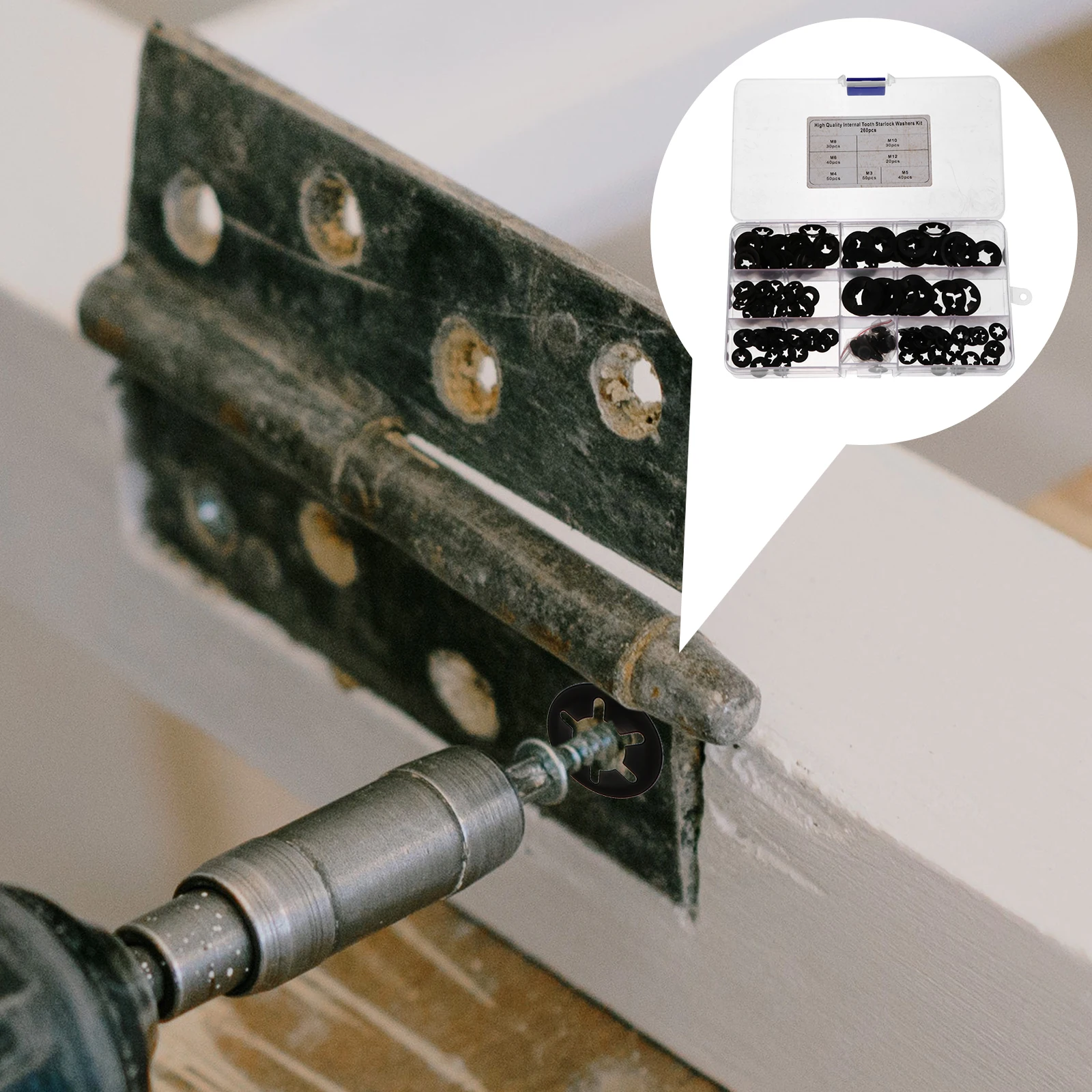 260pcs Plum-Blossom Retaining Clips Manganese Steel Locking Washers Snap Rings Large Quantity Multiple Sizes With Storage Box
260pcs Plum-Blossom Retaining Clips Manganese Steel Locking Washers Snap Rings Large Quantity Multiple Sizes With Storage Box