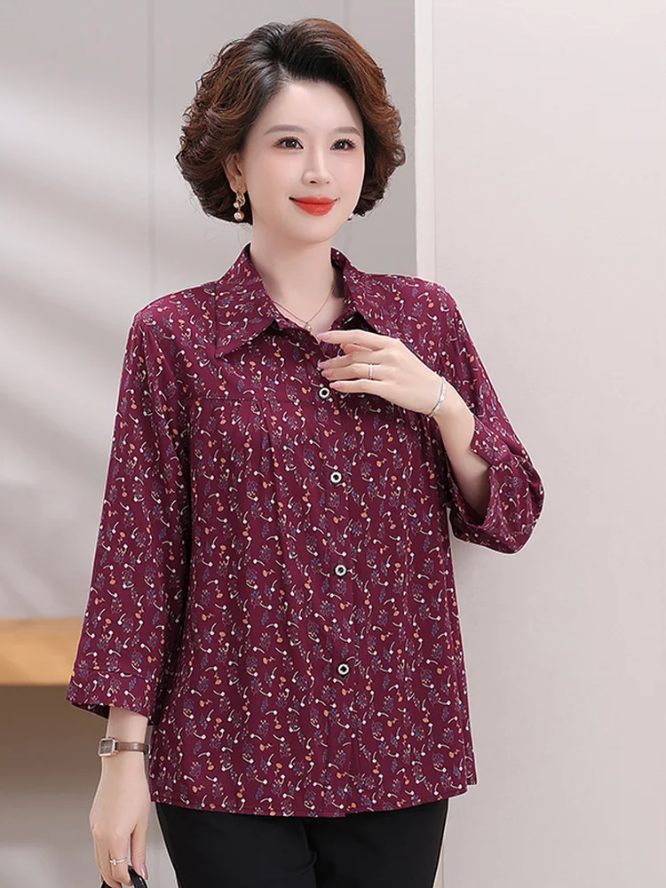 Elegant Long Sleeve Cotton Silk Shirt for Middle-Aged And Elderly Women Spring Autumn Fashion Mom Clothes Grandmother Style
Elegant Long Sleeve Cotton Silk Shirt for Middle-Aged And Elderly Women Spring Autumn Fashion Mom Clothes Grandmother Style