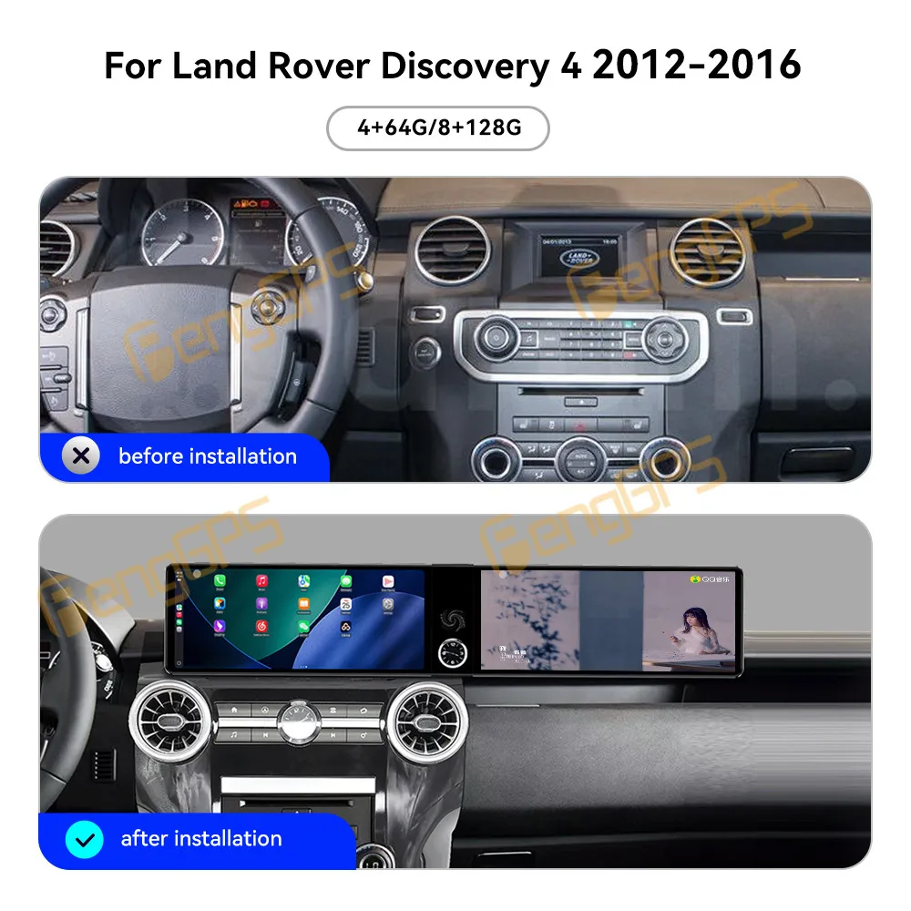 Автомобильный радиоприемник CarPlay с двойным экраном 12,3 дюйма для Land Rover Discovery 4 2012-2016, мультимедийный плеер с сенсорным экраном, GPS-навигация
Автомобильный радиоприемник CarPlay с двойным экраном 12,3 дюйма для Land Rover Discovery 4 2012-2016, мультимедийный плеер с сенсорным экраном, GPS-навигация