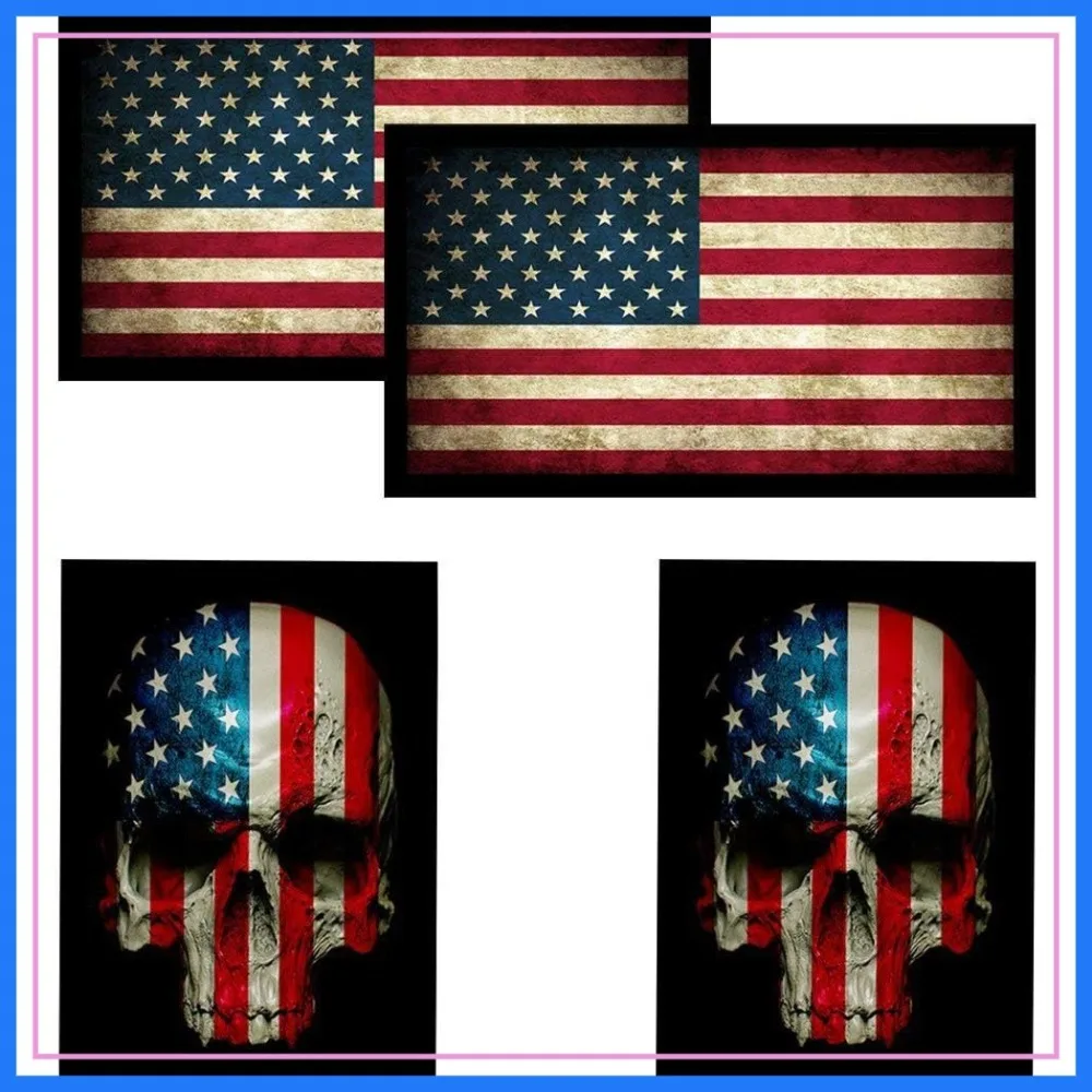 4-Pack American Flag & Skull Helmet Stickers for Motorcycle Bikers, Construction, Mechanics, and Patriots
4-Pack American Flag & Skull Helmet Stickers for Motorcycle Bikers, Construction, Mechanics, and Patriots