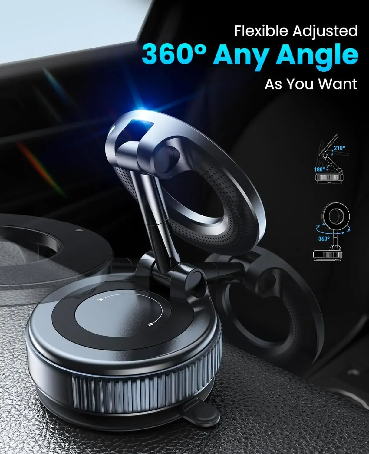 Vacuum Magnetic Suction Cup Phone Mount for Magsafe, 360° Adjustable Magnetic Phone Holder Foldable Portable Cell Phone Holders
Vacuum Magnetic Suction Cup Phone Mount for Magsafe, 360° Adjustable Magnetic Phone Holder Foldable Portable Cell Phone Holders