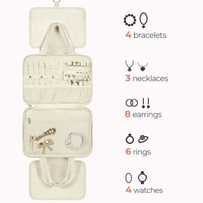 Hanging Toiletry Bag with Jewelry Pouch - Padded Cosmetic Organizer for Travel
Hanging Toiletry Bag with Jewelry Pouch - Padded Cosmetic Organizer for Travel