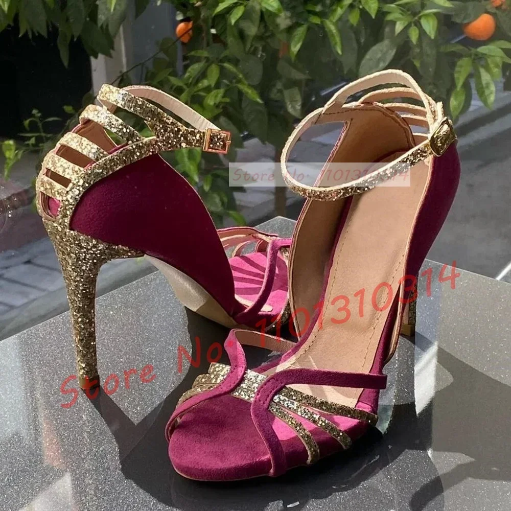 Crystals Bling Ankle Strap Cage Sandals Women Trendy Patchwork Round Toe Flock Stiletto High Heels Shoes Sexy Cover Heel Shoes
Crystals Bling Ankle Strap Cage Sandals Women Trendy Patchwork Round Toe Flock Stiletto High Heels Shoes Sexy Cover Heel Shoes
