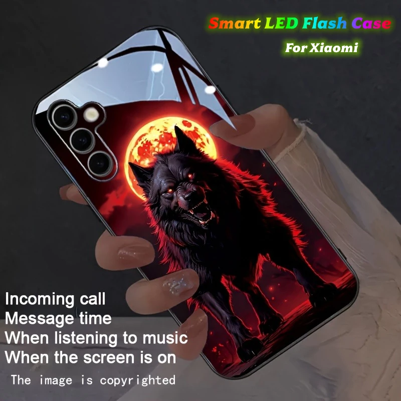 Flame Black Wolf Phythm Flash Glow Phone Case For Xiaomi Redmi Note 14 13 12 15 Pro 5G POCO F7 Pro Ultra LED Luminous Back Cover
Flame Black Wolf Phythm Flash Glow Phone Case For Xiaomi Redmi Note 14 13 12 15 Pro 5G POCO F7 Pro Ultra LED Luminous Back Cover