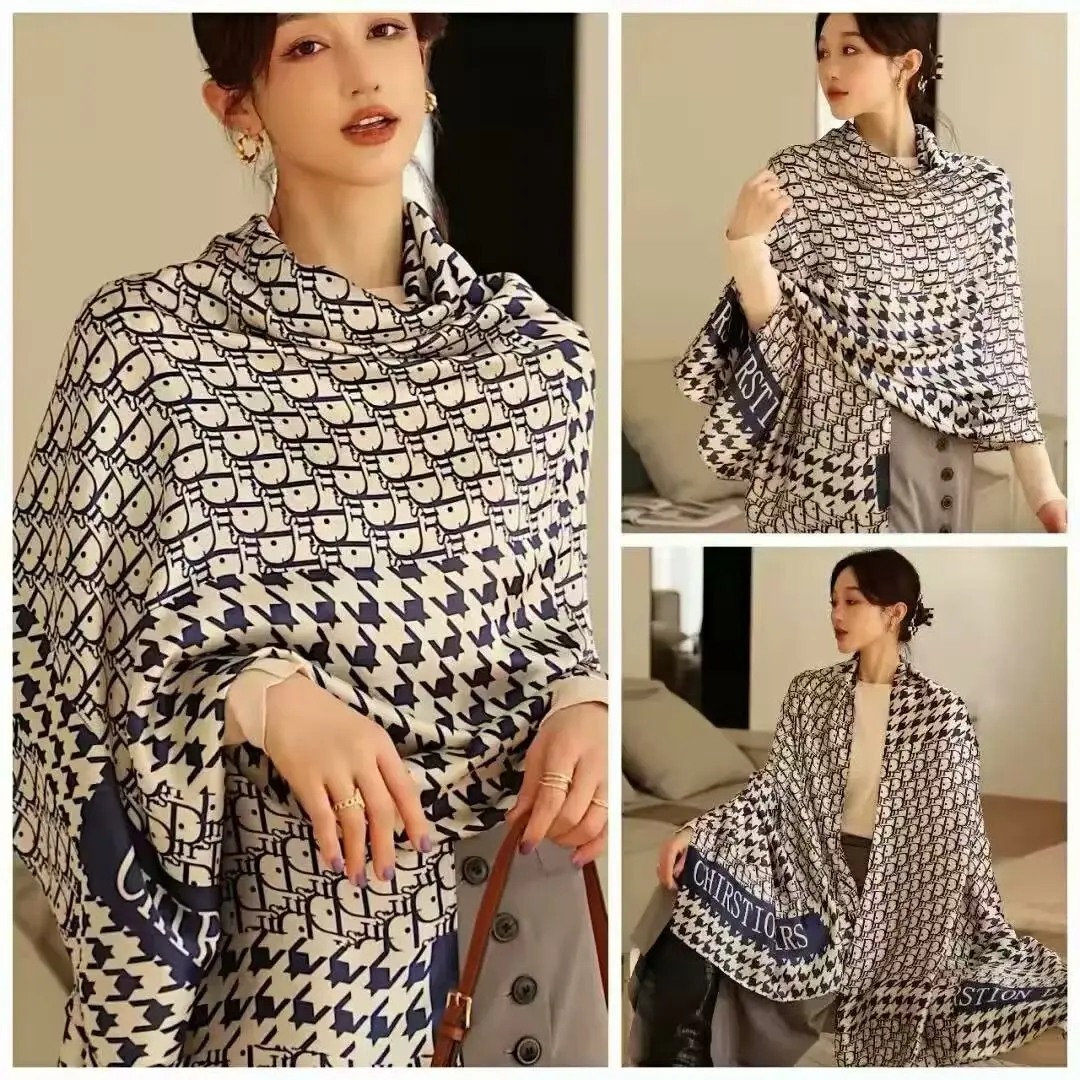 1 Pcs 180x90 Korean-style women's fashion letter thousand-bird pattern Imitation silk scarf, air conditioner shawl, beach towel
1 Pcs 180x90 Korean-style women's fashion letter thousand-bird pattern Imitation silk scarf, air conditioner shawl, beach towel