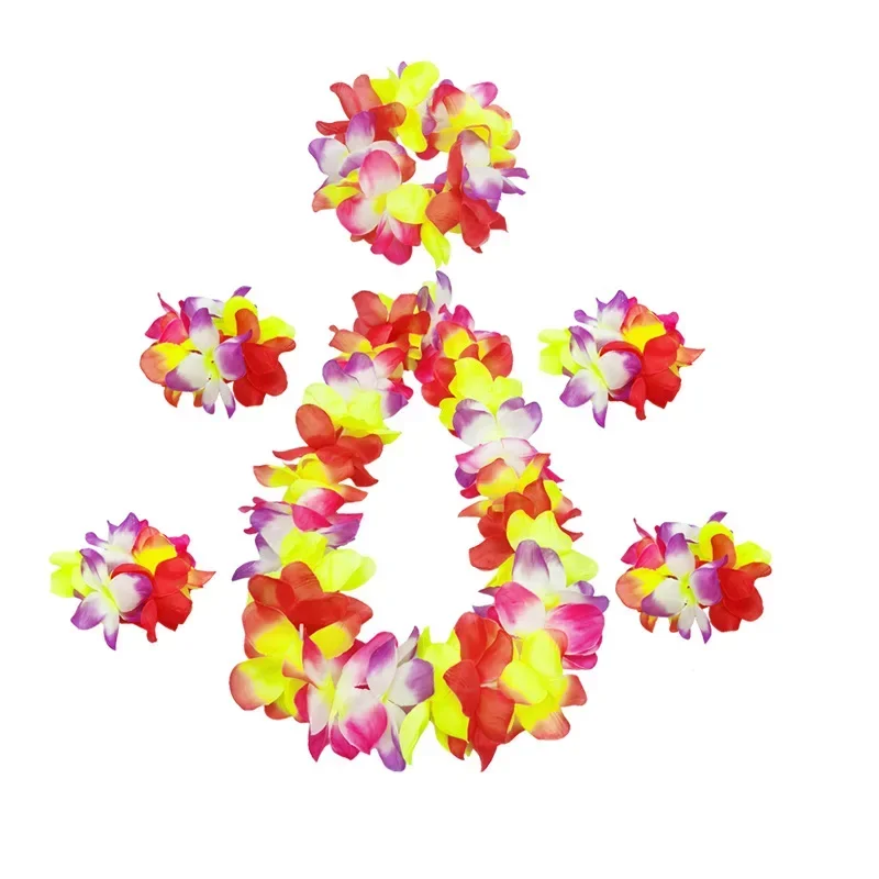 10pcs Hawaiian Luau Flower Leis Necklaces Bracelets Headband Anklets Set
10pcs Hawaiian Luau Flower Leis Necklaces Bracelets Headband Anklets Set
