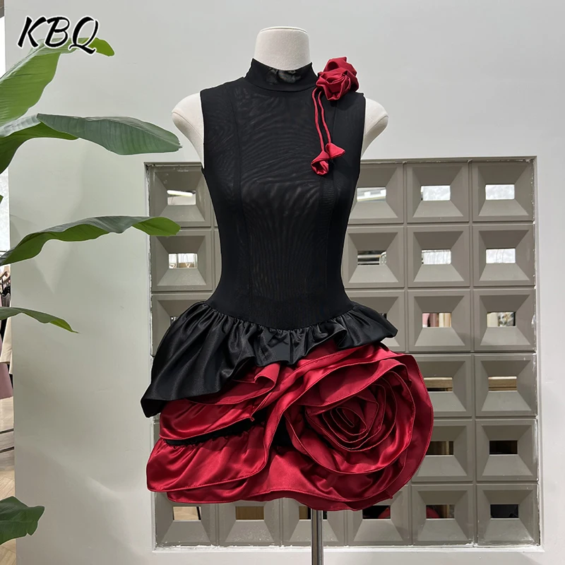 KBQ Hit Color Temperament Vintage Dresses for Women Strapless Sleeveless Patchwork Appliques Slimming Dress Female Clothing New
KBQ Hit Color Temperament Vintage Dresses for Women Strapless Sleeveless Patchwork Appliques Slimming Dress Female Clothing New