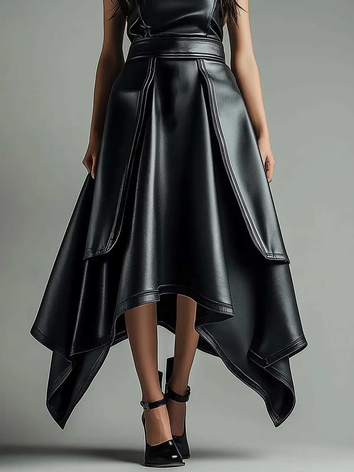 Women's PU Leather Long Maxi Skirt Elegant Office Lady Layered Irregular Hem High Waist Slim Women's Long Skirts Female 2025
Women's PU Leather Long Maxi Skirt Elegant Office Lady Layered Irregular Hem High Waist Slim Women's Long Skirts Female 2025