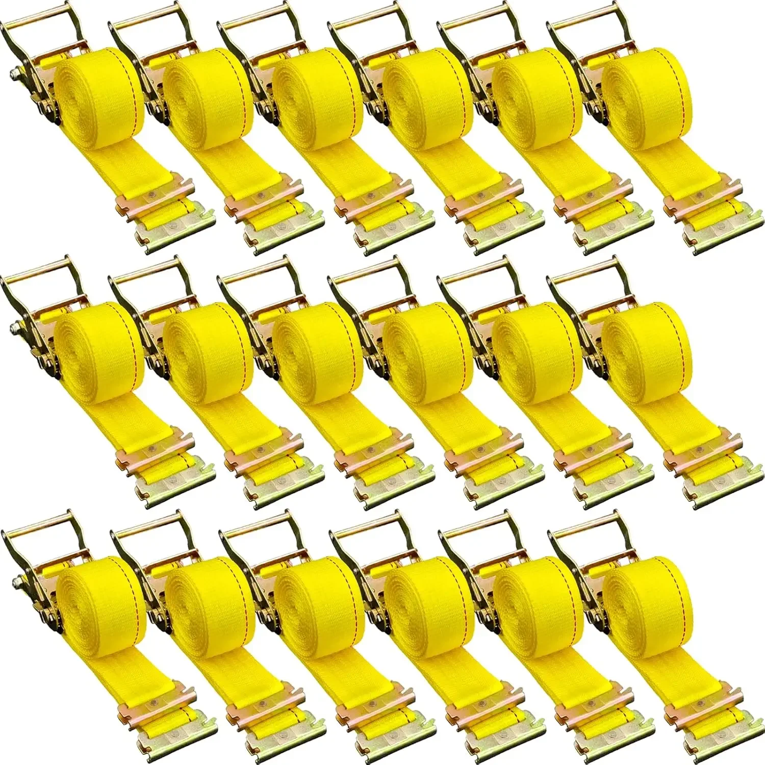 E Track Ratchet Strap, 18PCS 2" x 15' E-Track Straps 4400 LBS Breaking Strength
E Track Ratchet Strap, 18PCS 2" x 15' E-Track Straps 4400 LBS Breaking Strength