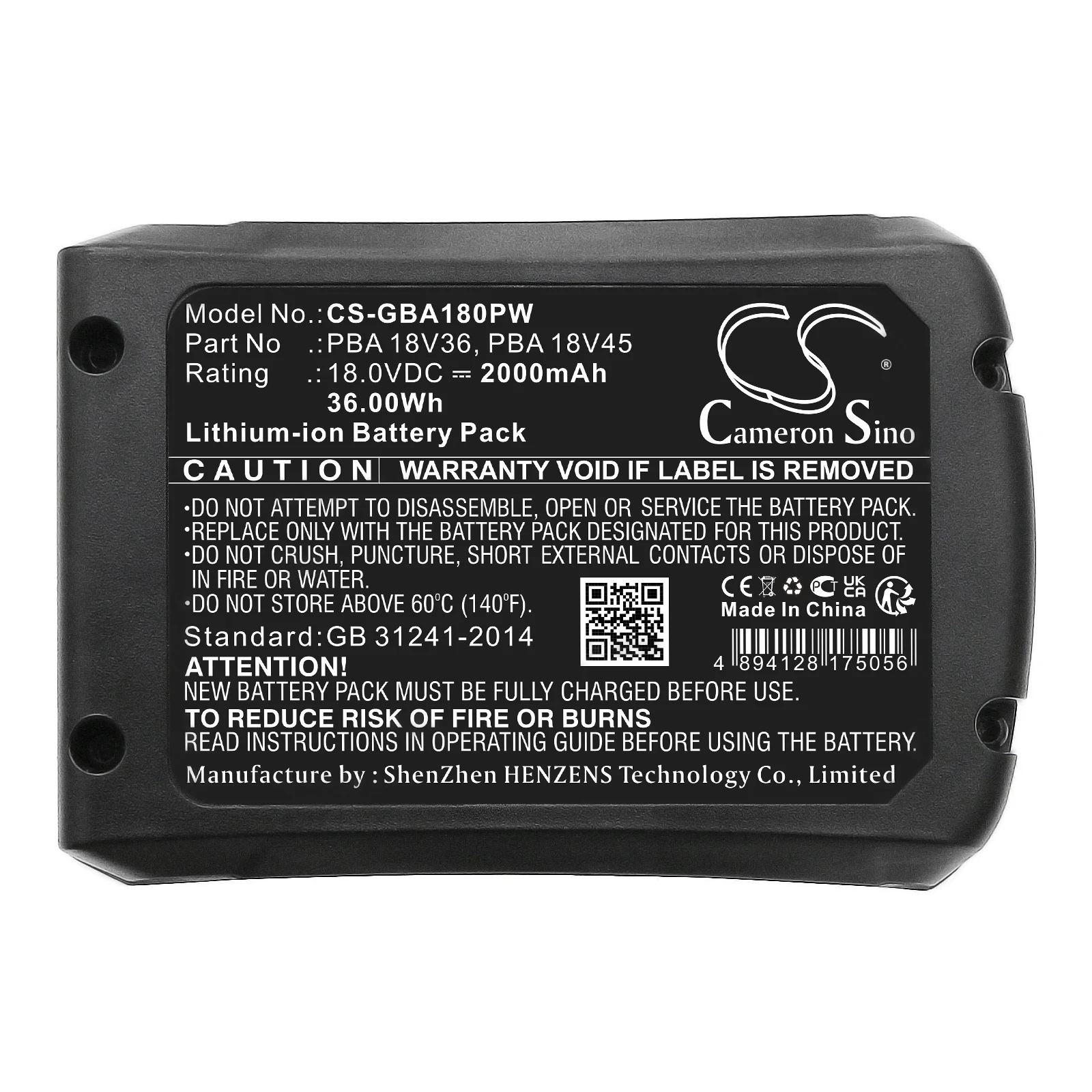 Сменная батарея CS для Gardena PowerMax 32/36V, PowerMax 32/36V P4A solo, TCS 20, HandyMower 22/ PN:PBA 18V36 2000мАч / 36Втч
Сменная батарея CS для Gardena PowerMax 32/36V, PowerMax 32/36V P4A solo, TCS 20, HandyMower 22/ PN:PBA 18V36 2000мАч / 36Втч