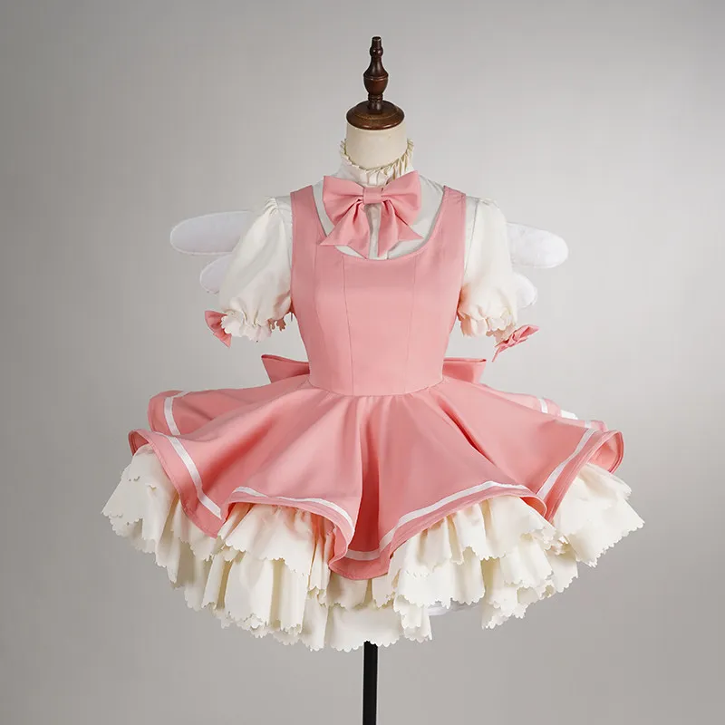 Anime Cardcaptor Cosplay Dress Set Women Wing Pink Lolita Cos Dress Cosplay Costume Female Halloween Fancy Party Suit
Anime Cardcaptor Cosplay Dress Set Women Wing Pink Lolita Cos Dress Cosplay Costume Female Halloween Fancy Party Suit