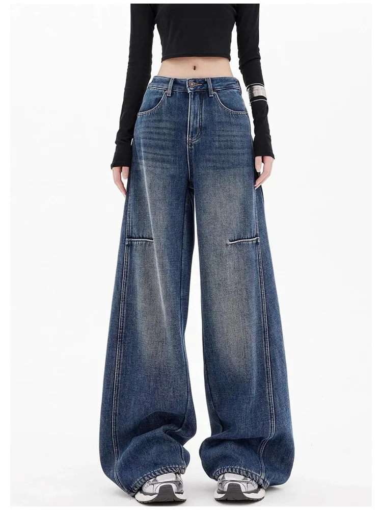 Spring Autumn Retro Casual Scimitar Jeans Women's Trendy New Design High Waist Loose and Thin Floor-mopping Wide-leg Pants
Spring Autumn Retro Casual Scimitar Jeans Women's Trendy New Design High Waist Loose and Thin Floor-mopping Wide-leg Pants