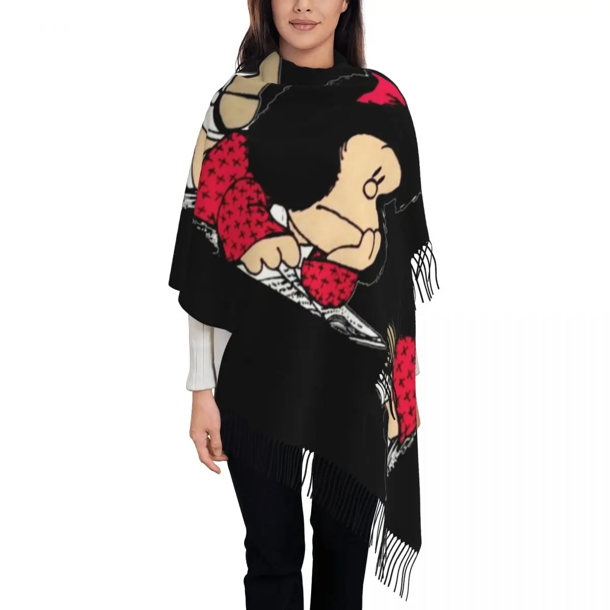 Custom Cute Mafalda Scarf Wrap for Women Long Winter Warm Tassel Shawl Unisex Argentine Cartoon Quino Comic Scarves
Custom Cute Mafalda Scarf Wrap for Women Long Winter Warm Tassel Shawl Unisex Argentine Cartoon Quino Comic Scarves