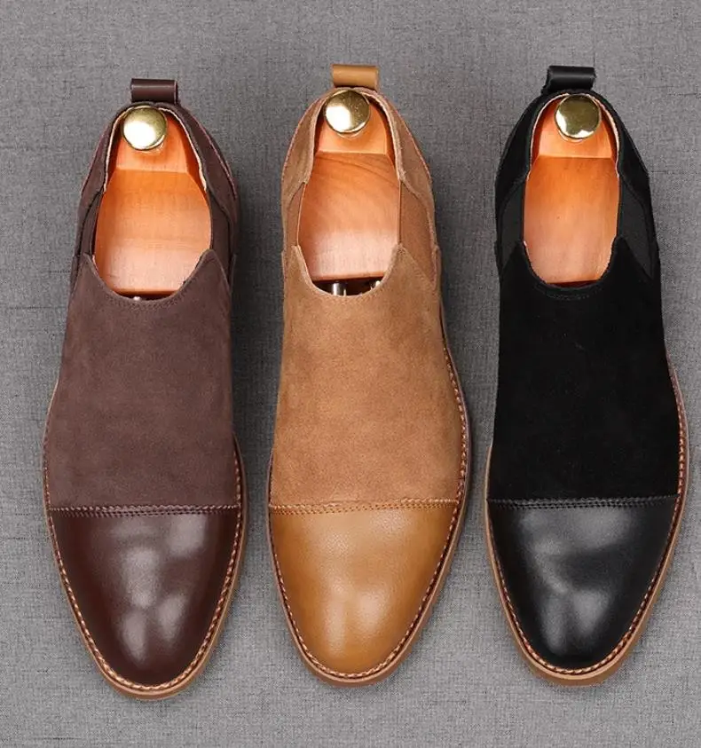 Genuine Leather Casual Shoes For Men Fashion Round-toe Suede Loafers British Style Chelsea Boots Men Shoes Ankle Boots
Genuine Leather Casual Shoes For Men Fashion Round-toe Suede Loafers British Style Chelsea Boots Men Shoes Ankle Boots