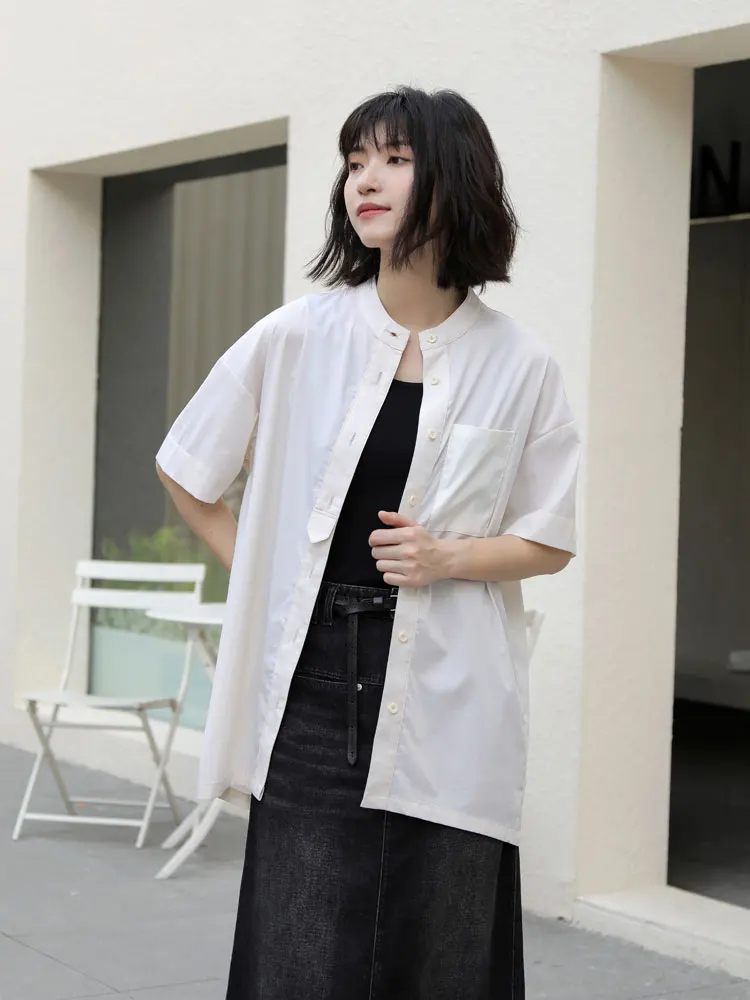 ADust 2023 Summer New Retro Artistic Stand Collar Women's ort Sve irt Color Blo Long irt Cotton Nylon Spandex Blend
ADust 2023 Summer New Retro Artistic Stand Collar Women's ort Sve irt Color Blo Long irt Cotton Nylon Spandex Blend