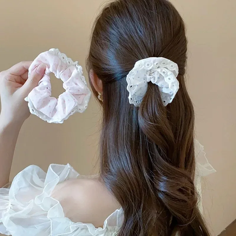 Korean Style Lace Dot Design Hair Ties Cream Color Gentle Ponytail Ropes Accessories for Women
Korean Style Lace Dot Design Hair Ties Cream Color Gentle Ponytail Ropes Accessories for Women