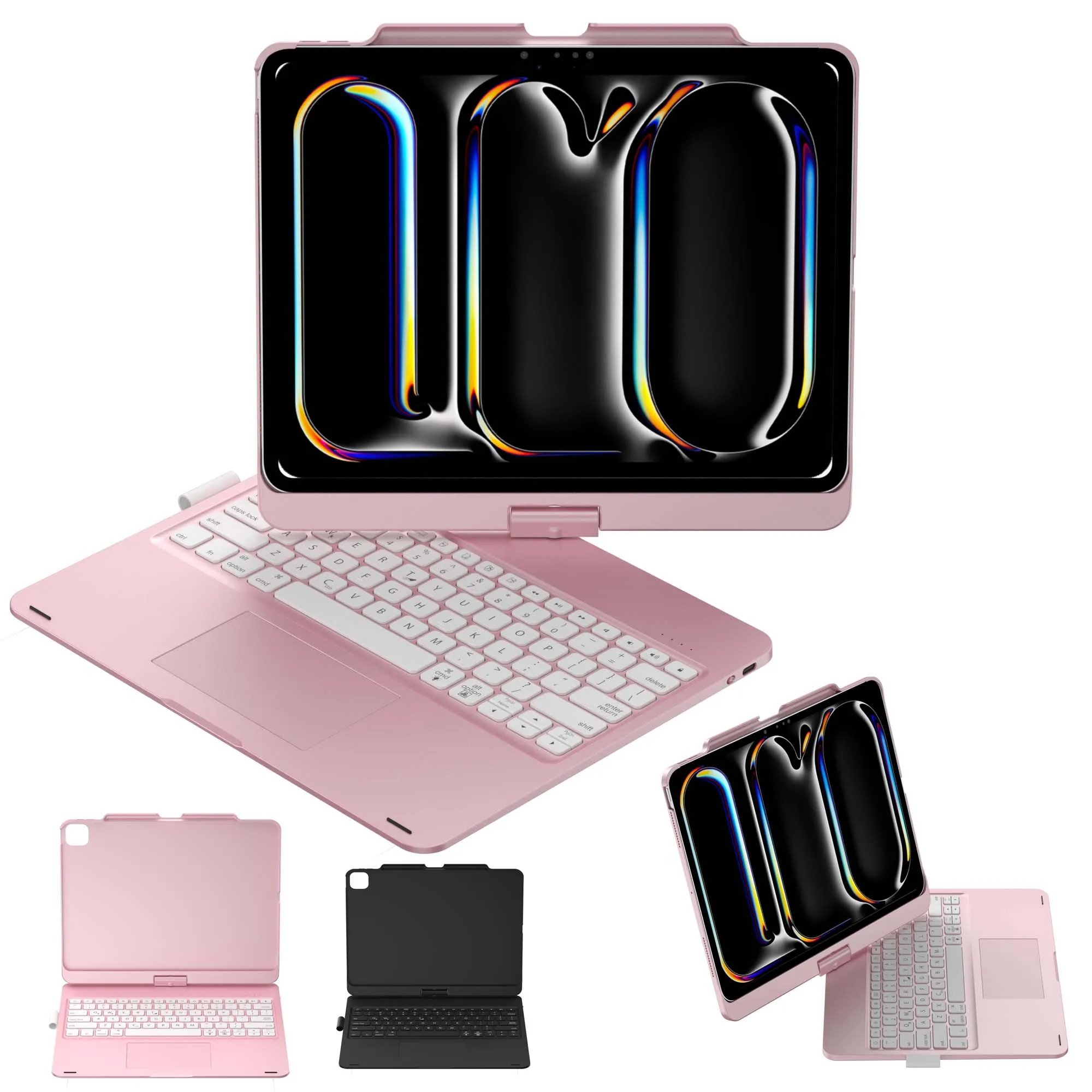 for iPad Air 13 M2 2024 M3 2025 M4 2026 with Bluetooth Keyboard Case 360 Degree Rotatable Foldable Stand with Pen Slot Lighting
for iPad Air 13 M2 2024 M3 2025 M4 2026 with Bluetooth Keyboard Case 360 Degree Rotatable Foldable Stand with Pen Slot Lighting