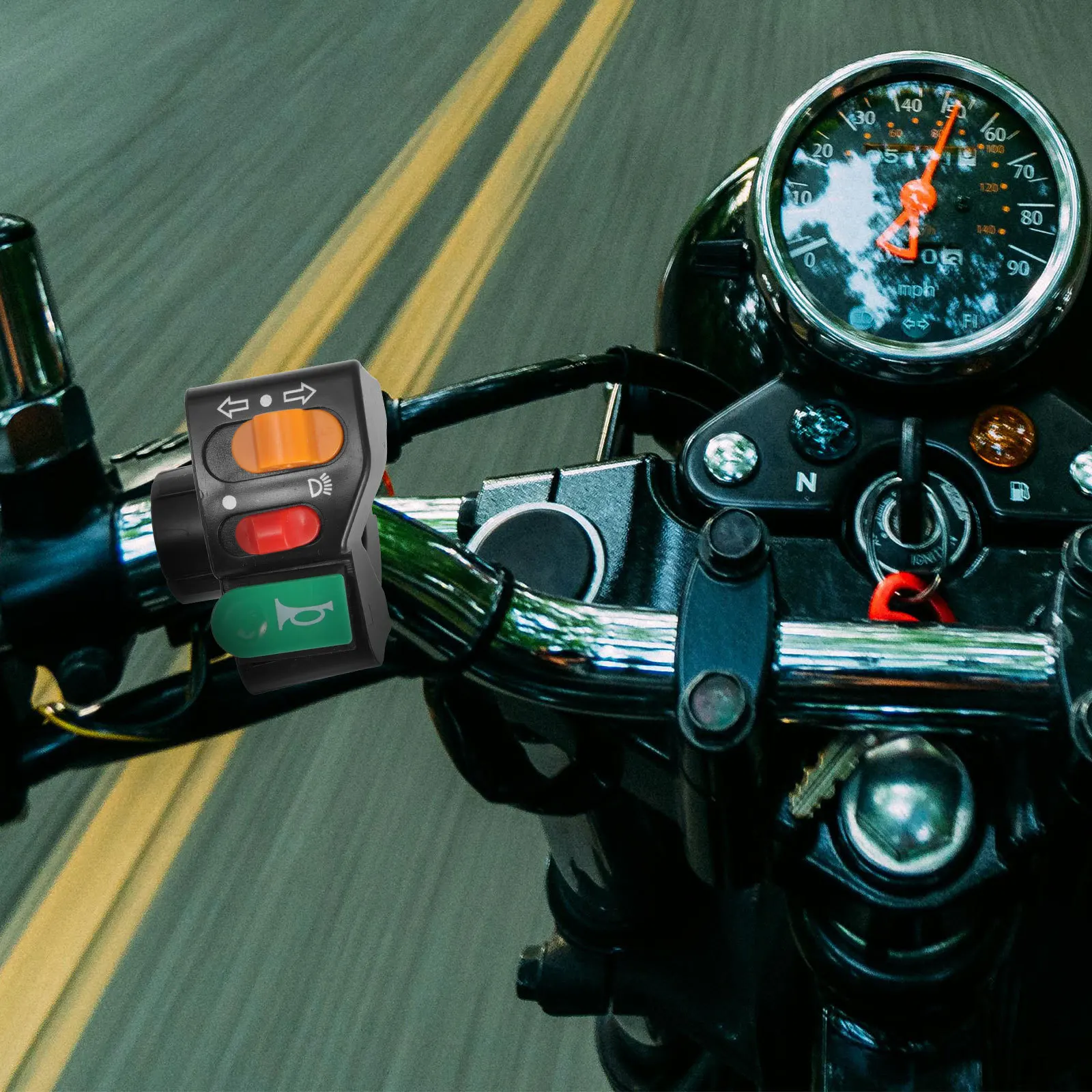 Three-function Handlebar Switch 7/8 Inch Plastic Control Turn Signal Horn Headlight Motorcycle Universal Durability Practicality
Three-function Handlebar Switch 7/8 Inch Plastic Control Turn Signal Horn Headlight Motorcycle Universal Durability Practicality