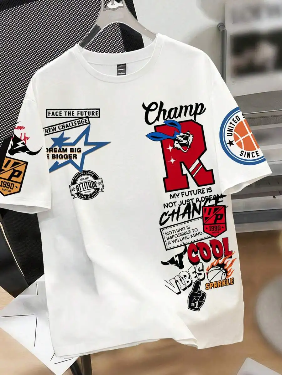 Men's White Graphic Print Round Neck Short Sleeve Casual T-Shirt
Men's White Graphic Print Round Neck Short Sleeve Casual T-Shirt