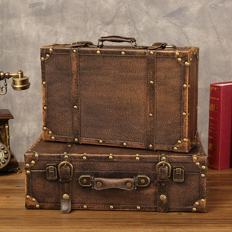 European Leather Home Decor Organizer Storage Box Photography Prop Wooden Case Suitcases Luggage Buckle
European Leather Home Decor Organizer Storage Box Photography Prop Wooden Case Suitcases Luggage Buckle