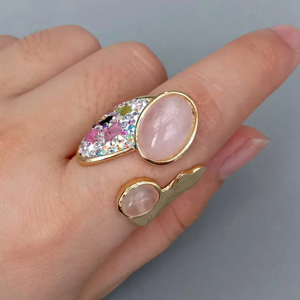 Y·YING Natural Rose Quartz Tourmaline Ring For Women Girl Friend Gift Adjustable
Y·YING Natural Rose Quartz Tourmaline Ring For Women Girl Friend Gift Adjustable