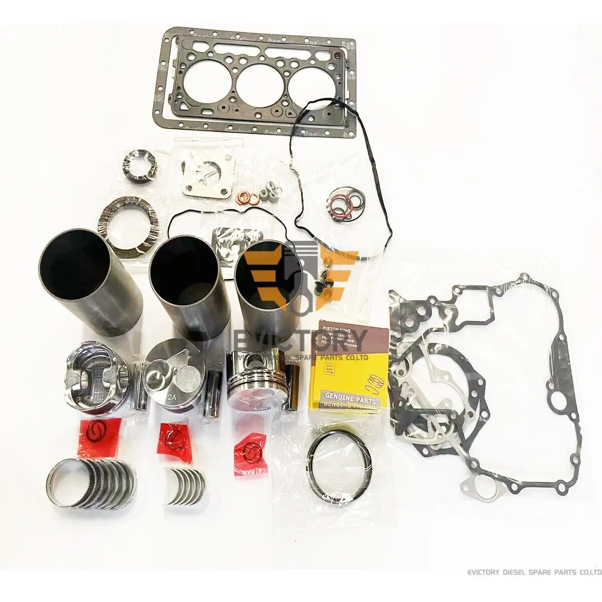 For Kubota D902 rebuild kit piston + ring + cylinder head gasket + liner sleeve + crankshaft conrod bearing
For Kubota D902 rebuild kit piston + ring + cylinder head gasket + liner sleeve + crankshaft conrod bearing