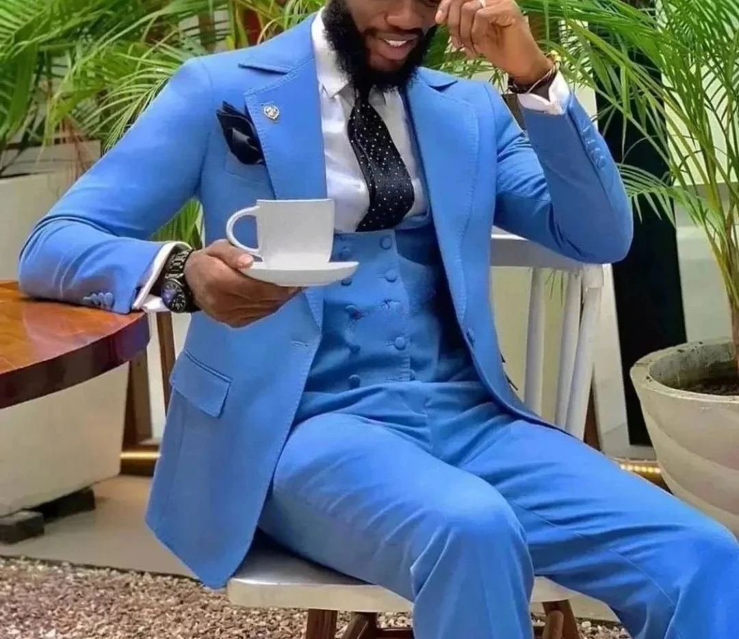 Groom Slim Fit Tuxedos Blue Mens Wedding Wide Notch Lapel Blazer Formal One Button Men's Suits (Jacket+Vest+Pants)
Groom Slim Fit Tuxedos Blue Mens Wedding Wide Notch Lapel Blazer Formal One Button Men's Suits (Jacket+Vest+Pants)