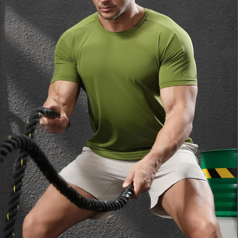 Fitness Training Clothes Men Gym Quick-drying High-elasticity Breathable Sports Running Tight-fitting Short-sleeved T-shirts
Fitness Training Clothes Men Gym Quick-drying High-elasticity Breathable Sports Running Tight-fitting Short-sleeved T-shirts