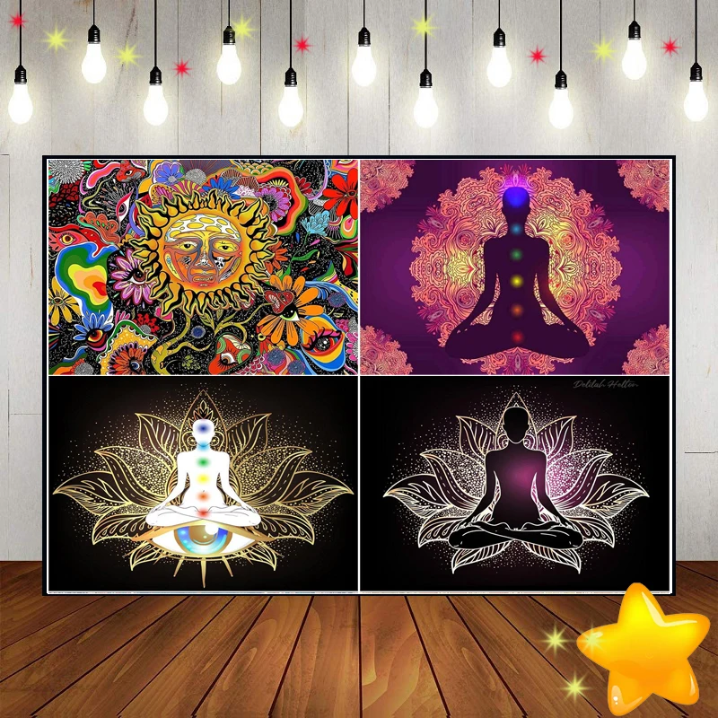 Chakra Eyes Lotus Yoga Meditation Hanging Buddha Spiritual Bohemian Banner Photography Backdrops Background Decoration Party
Chakra Eyes Lotus Yoga Meditation Hanging Buddha Spiritual Bohemian Banner Photography Backdrops Background Decoration Party