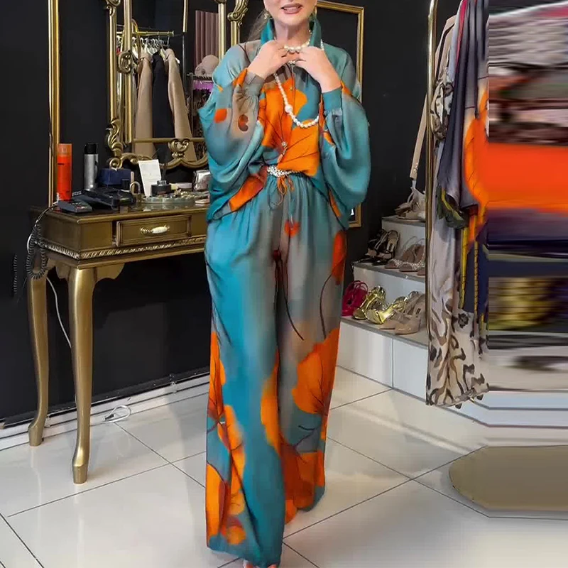 Fashion Lapel Button Shirt & Long Pant Suit Women Casual Long Sleeve Loose 2Pc Outfits 2025 Elegant Pattern Print Commuter Sets
Fashion Lapel Button Shirt & Long Pant Suit Women Casual Long Sleeve Loose 2Pc Outfits 2025 Elegant Pattern Print Commuter Sets