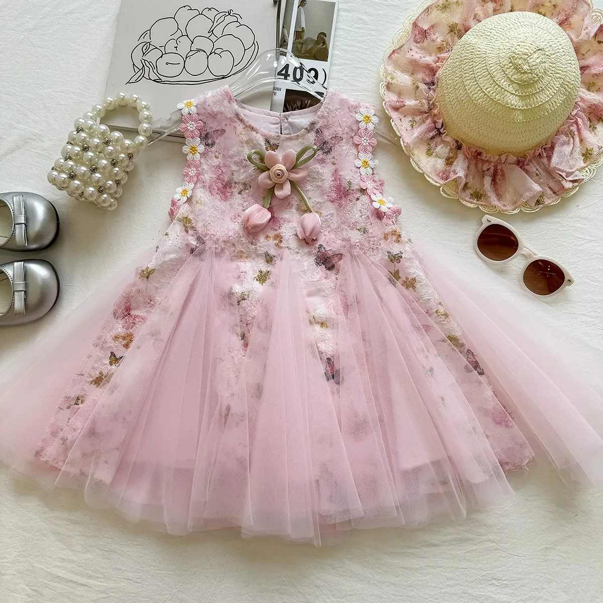 2026 Summer Sleeveless Girls' Flower Dress New Embroidered Lace Mesh Dress Kids Pink Skirt and Hat
2026 Summer Sleeveless Girls' Flower Dress New Embroidered Lace Mesh Dress Kids Pink Skirt and Hat