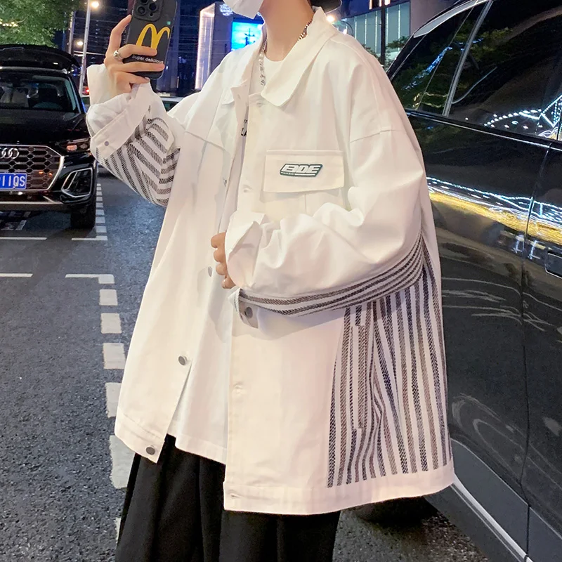 Japanese Sle Workwear Jaet Men's Spring Autumn 2024 New Design Stripe Patchwork Collar Jaet Men's Top Faion Urban Mod...
Japanese Sle Workwear Jaet Men's Spring Autumn 2024 New Design Stripe Patchwork Collar Jaet Men's Top Faion Urban Mod...