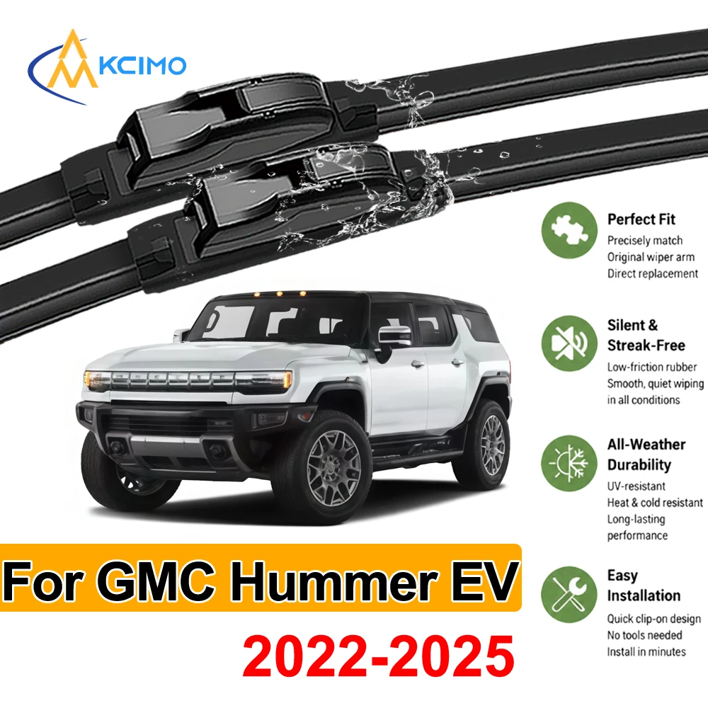 Replacement Pair Front Wiper Blade Set For GMC Hummer EV 2022-2025 All-Weather Streak-Free Quiet Windscreen Wipers Easy Install
Replacement Pair Front Wiper Blade Set For GMC Hummer EV 2022-2025 All-Weather Streak-Free Quiet Windscreen Wipers Easy Install