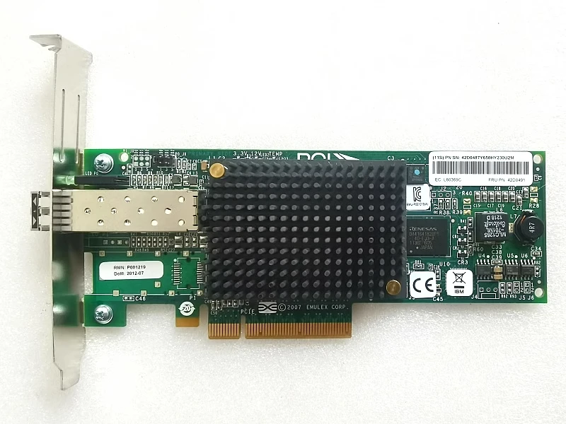 For Original IBM EMULEX LPE12000 8Gb Single Port Fiber Card with Module 42D0485 42D0491
For Original IBM EMULEX LPE12000 8Gb Single Port Fiber Card with Module 42D0485 42D0491