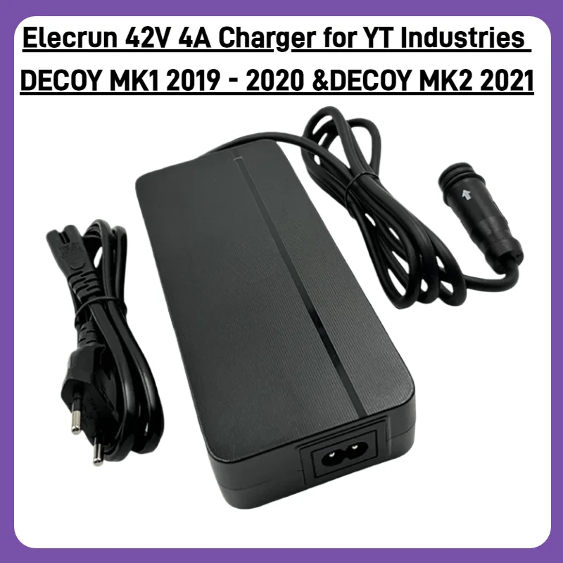 Elecrun 42V 4A Charger for YT Industries DECOY MK1 (2019-2020) & DECOY MK2 (2021) - E-Bike Battery Charger
Elecrun 42V 4A Charger for YT Industries DECOY MK1 (2019-2020) & DECOY MK2 (2021) - E-Bike Battery Charger