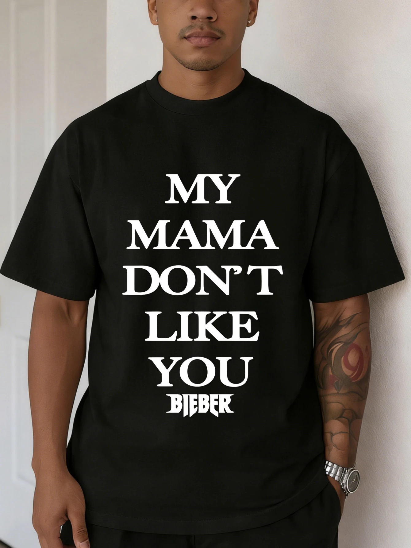Mens Funny Graphic T Shirt MY MAMA DON'T LIKE YOU BIEBER Cotton Oversized Short Sleeve Summer Casual for Men
Mens Funny Graphic T Shirt MY MAMA DON'T LIKE YOU BIEBER Cotton Oversized Short Sleeve Summer Casual for Men