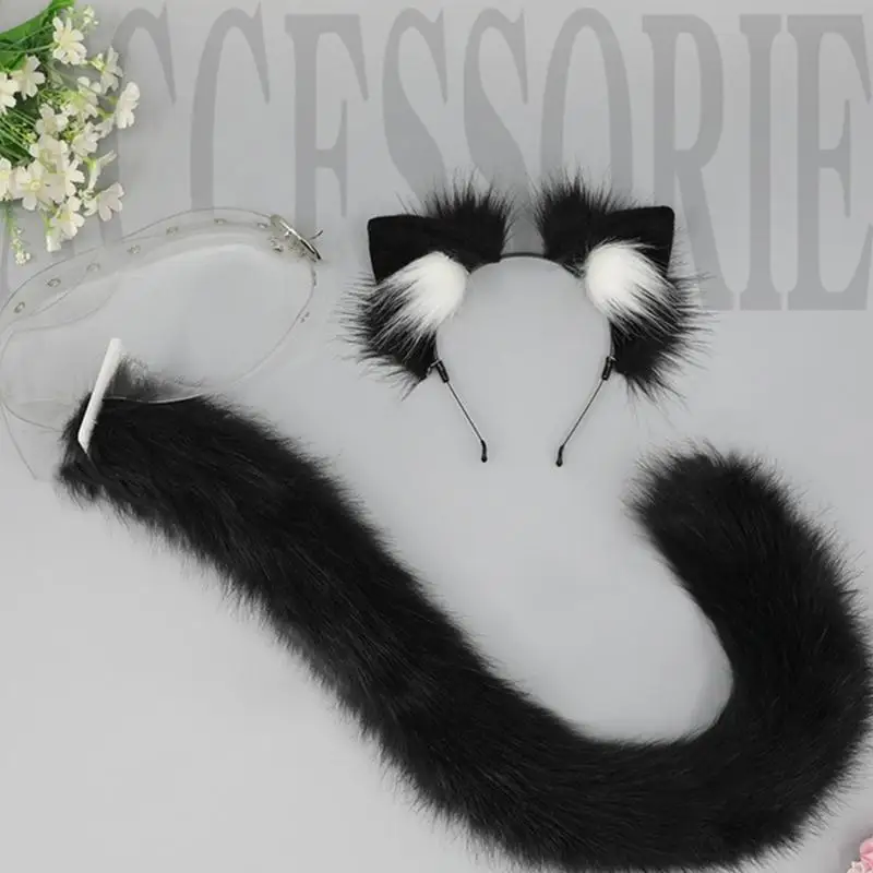 49MF Animal Cosplay Costumes Faux Fur Wolf Furry Tail and Ears Headband for Halloween Party Costume Accessories
49MF Animal Cosplay Costumes Faux Fur Wolf Furry Tail and Ears Headband for Halloween Party Costume Accessories