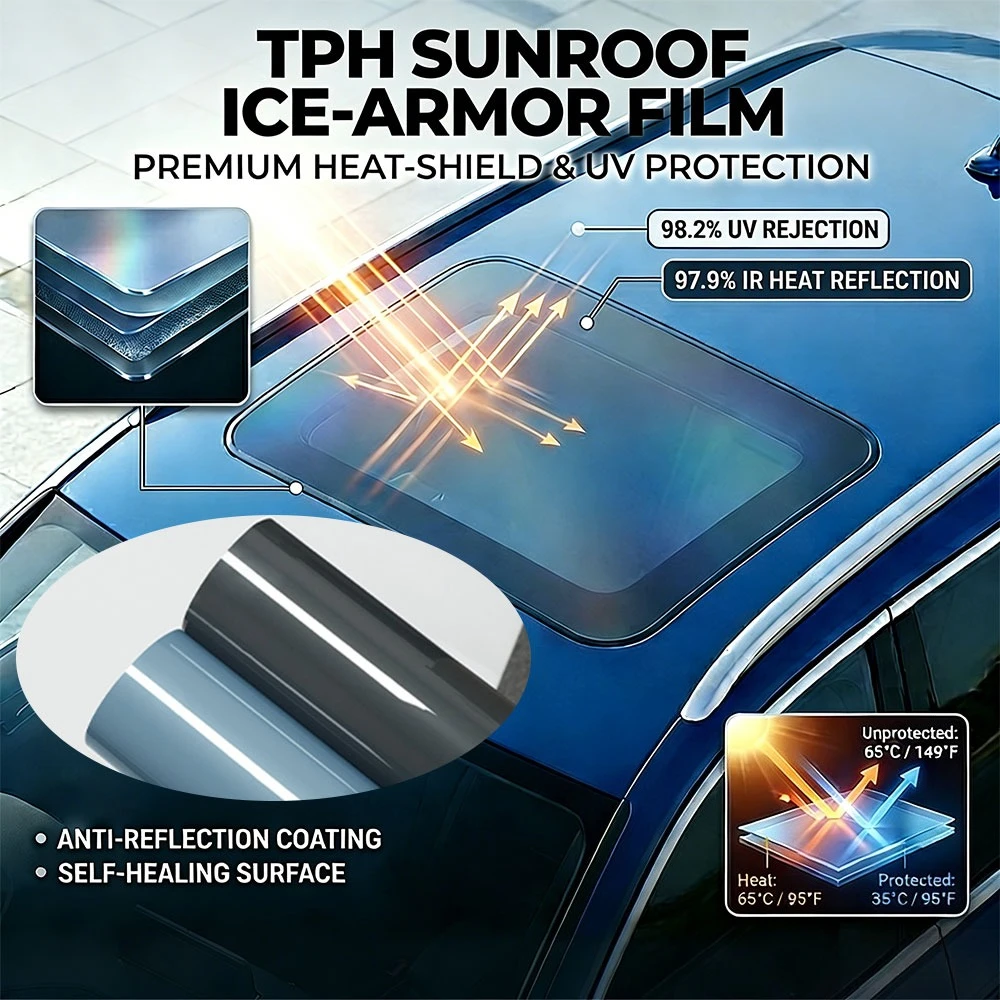 7.5mil TPH PPF Car Sunroof Insulation Film Heat Insulating Anti-UV Anti-Scratch Vehicle Skylight Protection Film Decoration Film
7.5mil TPH PPF Car Sunroof Insulation Film Heat Insulating Anti-UV Anti-Scratch Vehicle Skylight Protection Film Decoration Film