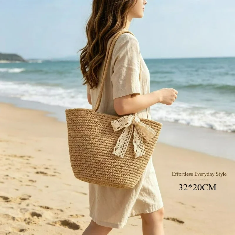 Straw Bucket Tote Large Single Shoulder Straw Woven Vacation Dual Style Beach Trip Women
Straw Bucket Tote Large Single Shoulder Straw Woven Vacation Dual Style Beach Trip Women