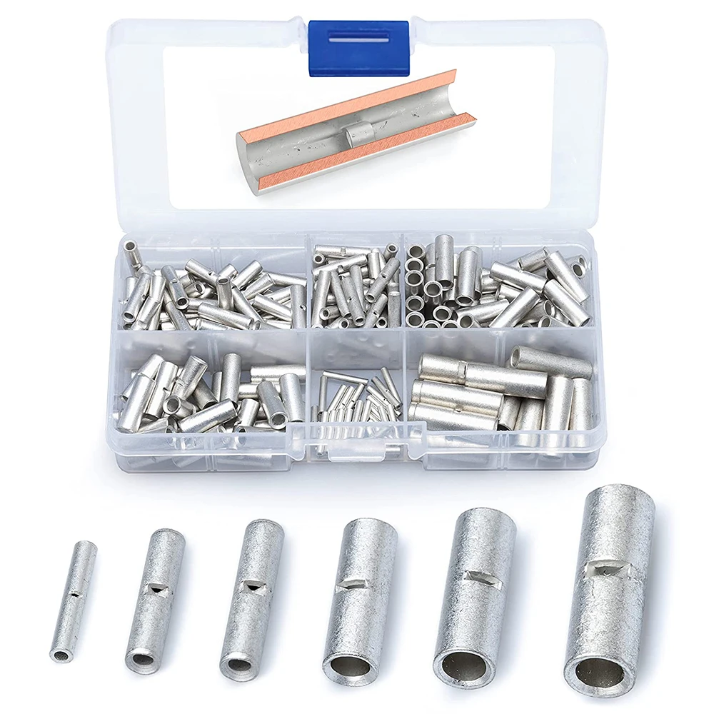 200 PCS Non Insulated Butt Connectors Kit - Butt Splice Connectors - Uninsulated Crimp Wire Connectors - 24-8 AWG
200 PCS Non Insulated Butt Connectors Kit - Butt Splice Connectors - Uninsulated Crimp Wire Connectors - 24-8 AWG