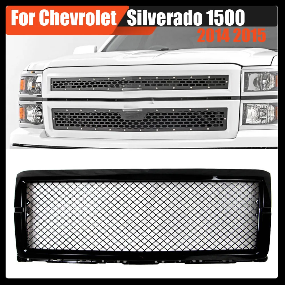 Front Bumper Grill Hood Grille Auto Racing Car Grills Direct Replacement Grille For Chevrolet Silverado 1500 2014 2015
Front Bumper Grill Hood Grille Auto Racing Car Grills Direct Replacement Grille For Chevrolet Silverado 1500 2014 2015