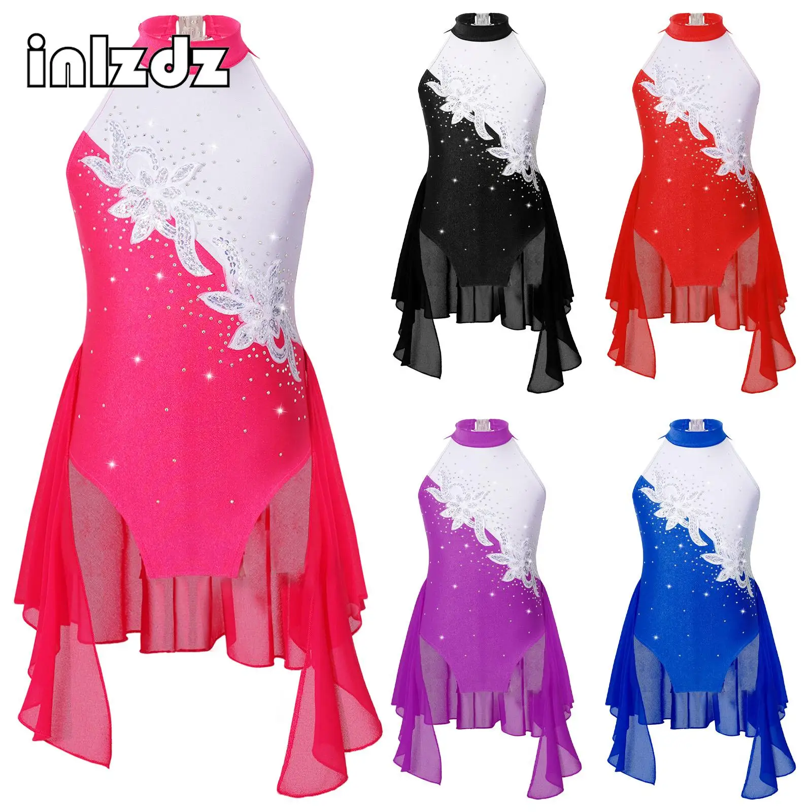 Kids Girl Gymnastics Ballet Jersey Figure Ice Skating Lyrical Dance Costume Sleeveless Rhinestone Floral Leotard Dress Dancewear
Kids Girl Gymnastics Ballet Jersey Figure Ice Skating Lyrical Dance Costume Sleeveless Rhinestone Floral Leotard Dress Dancewear