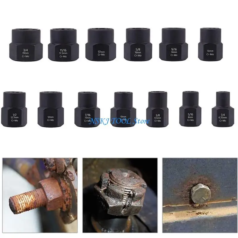 L8RC 13Pcs Nut Extractor Socket Impact Bolt Nut Screw Remover Tool Set Socket Wrench
L8RC 13Pcs Nut Extractor Socket Impact Bolt Nut Screw Remover Tool Set Socket Wrench