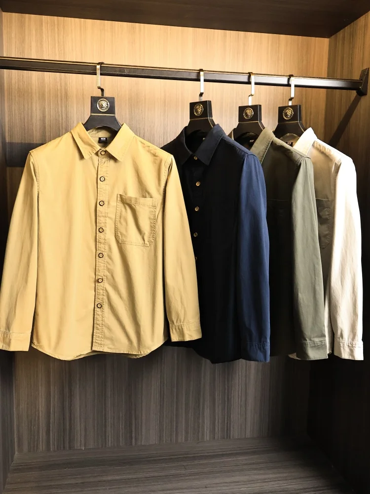 Cotton Long Sleeve Shirt Men's Spring Fashion Urban Retro Workwear All-Match Skin-friendly Standard Fit Button up Shirt
Cotton Long Sleeve Shirt Men's Spring Fashion Urban Retro Workwear All-Match Skin-friendly Standard Fit Button up Shirt