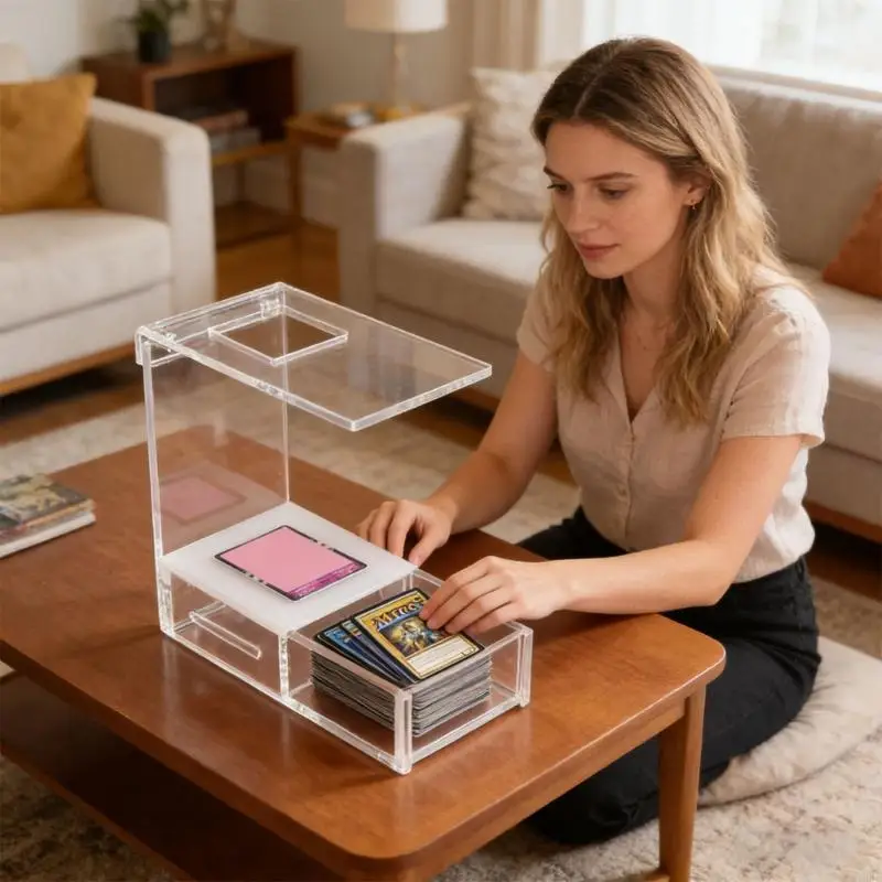 Acrylic Sleeved Game Card Scanner Stand For TCG Players With Adjustable Phone Holder And Removable Card Drawer A2UB
Acrylic Sleeved Game Card Scanner Stand For TCG Players With Adjustable Phone Holder And Removable Card Drawer A2UB
