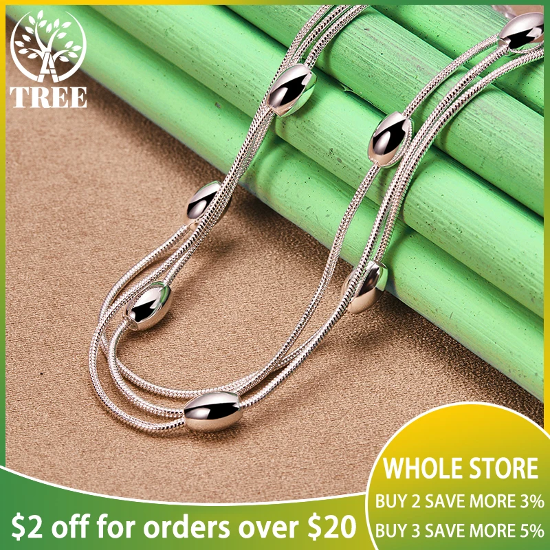 ALITREE 925 Sterling Silver Three Smooth Beads Necklace For Women Snake Chain Fashion Engagement Wedding Charm Jewelry Gifts
ALITREE 925 Sterling Silver Three Smooth Beads Necklace For Women Snake Chain Fashion Engagement Wedding Charm Jewelry Gifts