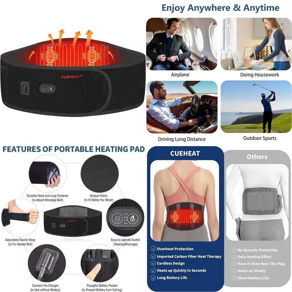 Перезаряжаемый электрический массажный пояс с подогревом для поддержки поясницы
Перезаряжаемый электрический массажный пояс с подогревом для поддержки поясницы