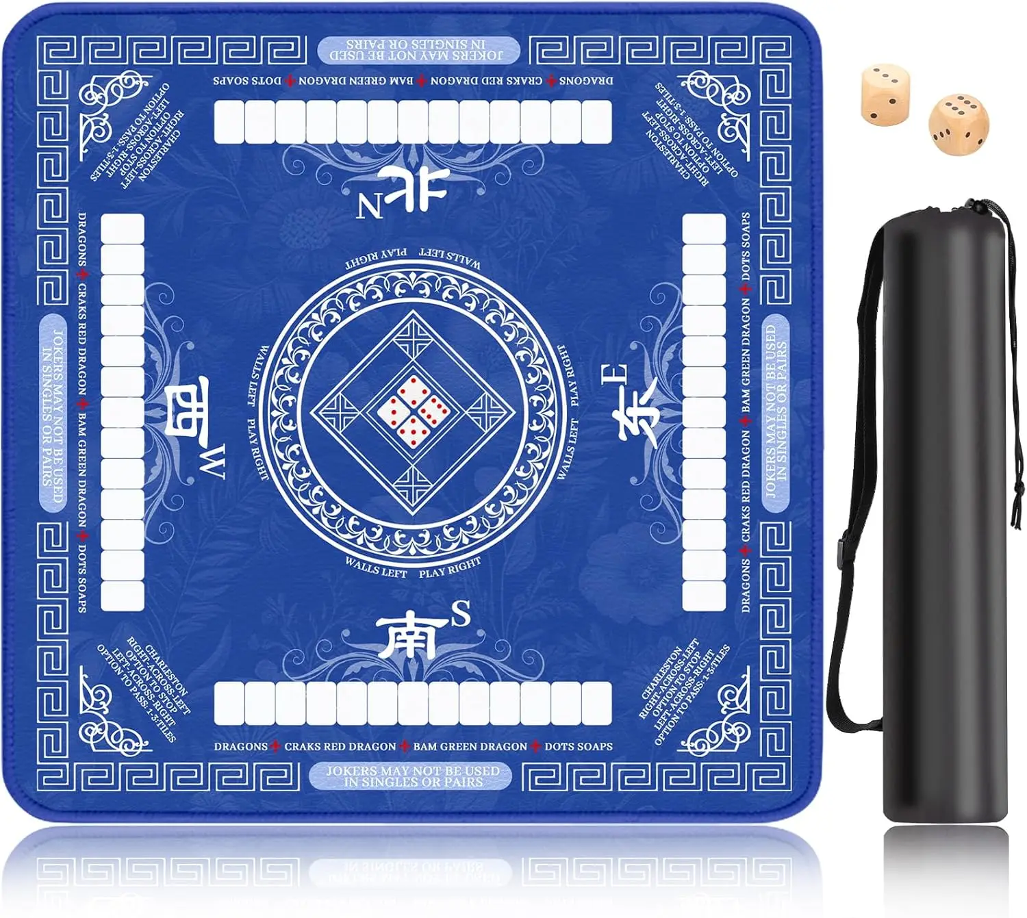 32x32 Inch Non-Slip Mahjong Mat, Extra Thick 3mm, Noise Reducing Game Table Cover with Rules & Bag, Blue
32x32 Inch Non-Slip Mahjong Mat, Extra Thick 3mm, Noise Reducing Game Table Cover with Rules & Bag, Blue