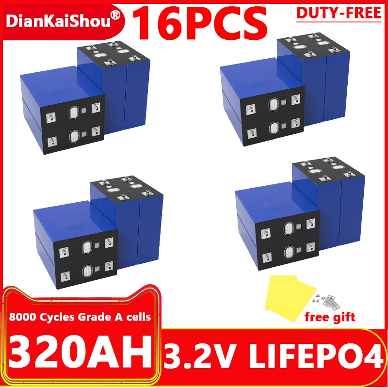 16pcs new 3.2V 320Ah 280Ah 150AH 105Ah LiFePO4 battery 3C Lithium iron phosphate battery for 4S 12V 24V Golf Cart Yacht RV solar
16pcs new 3.2V 320Ah 280Ah 150AH 105Ah LiFePO4 battery 3C Lithium iron phosphate battery for 4S 12V 24V Golf Cart Yacht RV solar